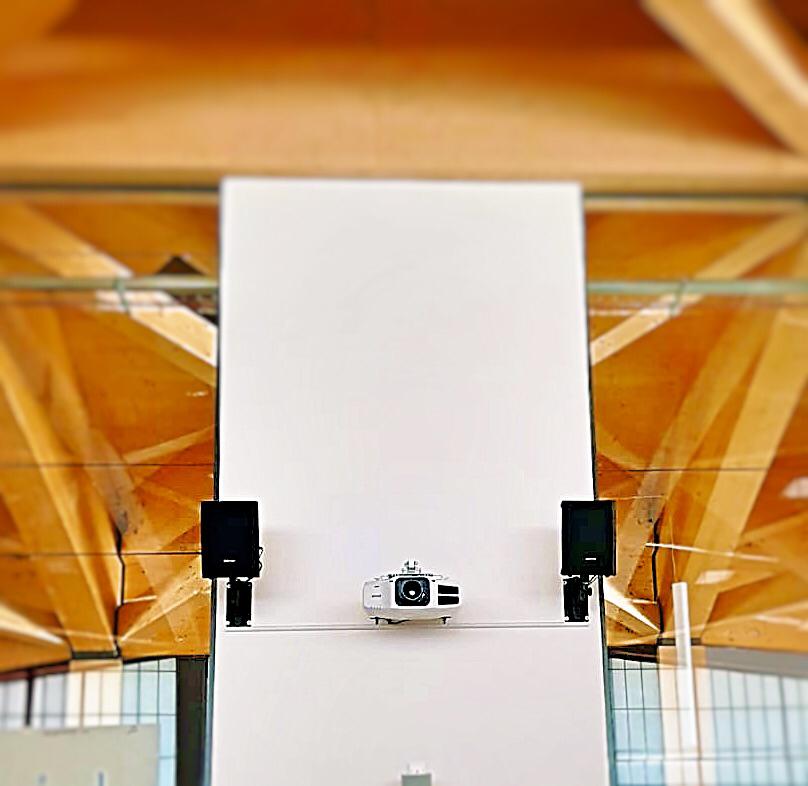 School Hall audio visual solutions - AV Solution with 7000 lumens Epson projector and Ecler speakers